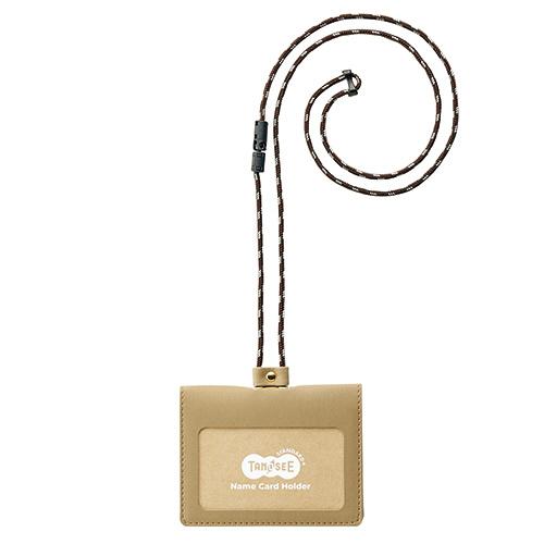 ＴＡＮＯＳＥＥ　合皮製ネームカードホルダー　２つ折りタイプ　ブラウン　１個