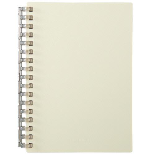Ｍｕｔｕａｌ　オープンリングノート　Ａ６タテ　１７穴　５ｍｍ方眼罫　リーフ５０枚付属　アイボリー　Ｎ...