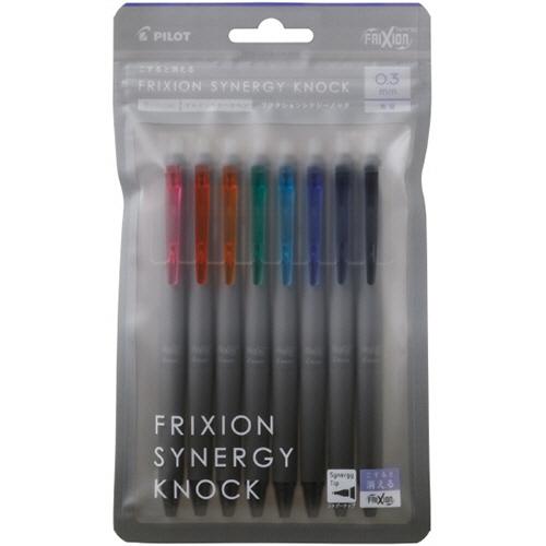 パイロット　ゲルインキボールペン　フリクションシナジーノック０３　激細０．３ｍｍ　８色（各色１本）　...