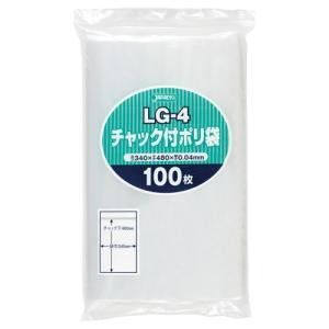 ジャパックス チャック付ポリ袋 ヨコ340×タテ480×厚み0.04mm LG−4 1パック（100枚）