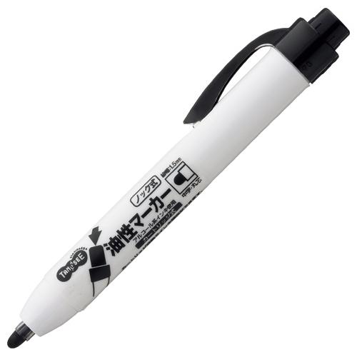 TANOSEE　ノック式油性マーカー　カートリッジタイプ　中字丸芯　黒　１本
