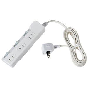 明工社 MR7904NT5BBB 横形OA抜け止め接地タップ 4コ口 コード5m