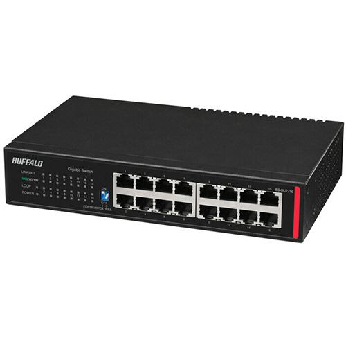 バッファロー　レイヤー２　Ｇｉｇａ　アンマネージスイッチ　１６ポート　ブラック　ＢＳ−ＧＵ２２１６　...