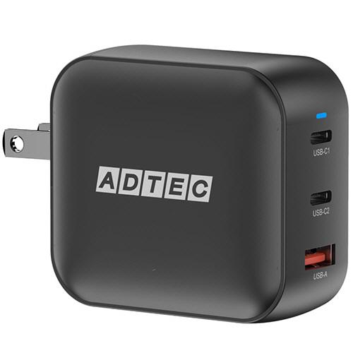 アドテック　ＰＤ対応　ＧａＮ　ＡＣ充電器　１００Ｗ　Ｔｙｐｅ−Ａ×１／Ｔｙｐｅ−Ｃ×２　ブラック　Ａ...