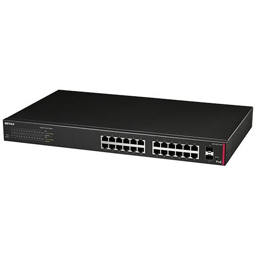バッファロー　レイヤー２　Ｇｉｇａ　ＰｏＥスマートスイッチ　２４ポート　ブラック　ＢＳ−ＧＳ２１２４...