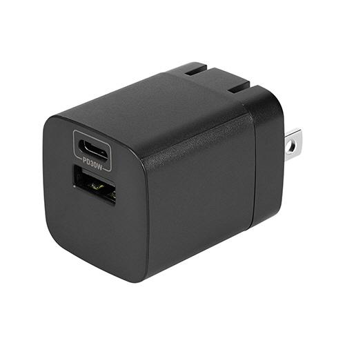 ＰＤ３０Ｗ対応　小型ＡＣ充電器　ＧａＮ採用　ブラック　ＯＷＬ−ＡＰＤ３０Ｃ１Ａ１Ｒ−ＢＫ　１個（お取...