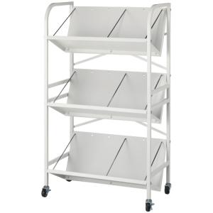 不二貿易 ファイルラック ファイルワゴン 3段 幅55×奥行40×高さ112cm