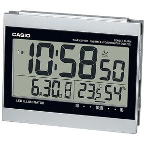 カシオ　デジタル電波置時計　ダブル電子音アラーム　温湿度計付　シルバー　ＤＱＤ−７２０Ｊ−８ＪＦ　１台　（お取寄せ品）｜tanomail