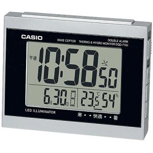 カシオ　デジタル電波置時計　ダブル電子音アラーム　温湿度計付　シルバー　ＤＱＤ−７１０Ｊ−８ＪＦ　１台　（お取寄せ品）｜tanomail