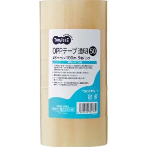 ＴＡＮＯＳＥＥ　ＯＰＰテープ　透明　４８ｍｍ×１００ｍ　５０μｍ　１パック（５巻）