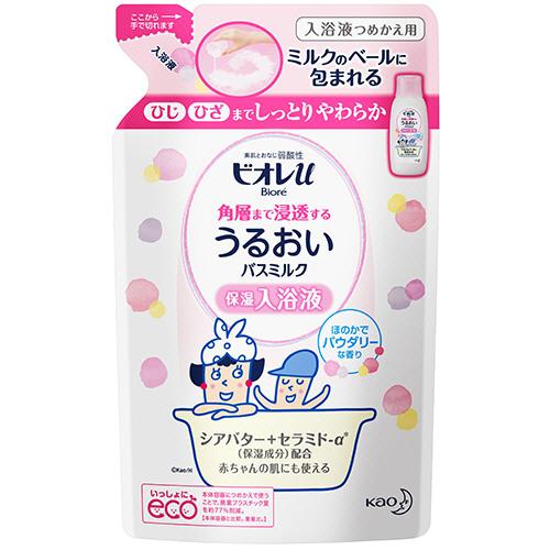 花王　ビオレｕ　角層まで浸透するうるおいバスミルク　パウダリーな香り　詰替用　４８０ｍｌ　１パック