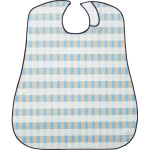 竹虎 ソフラピレンエプロン ボーダーチェック ブルー 1枚