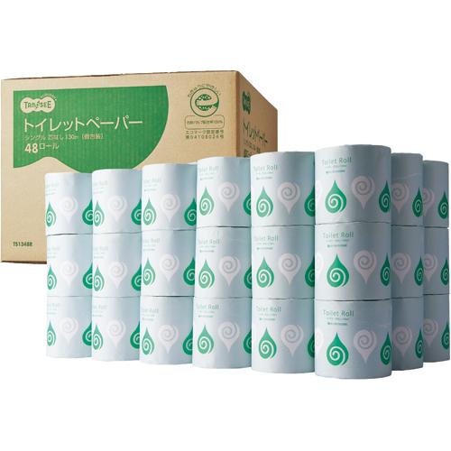 ＴＡＮＯＳＥＥ　トイレットペーパー　個包装　シングル　芯なし　１３０ｍ　１ケース（４８ロール）
