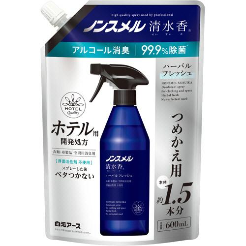 白元アース　ノンスメル　清水香　ハーバルフレッシュの香り　つめかえ用　６００ｍＬ　１パック
