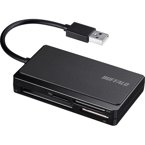 バッファロー　ＵＳＢ２．０　マルチカードリーダー／ライター　ケーブル収納モデル　ブラック　ＢＳＣＲ３...