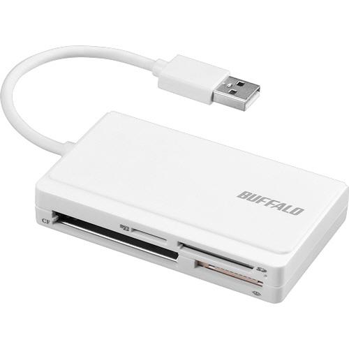 バッファロー　ＵＳＢ２．０　マルチカードリーダー／ライター　ケーブル収納モデル　ホワイト　ＢＳＣＲ３...