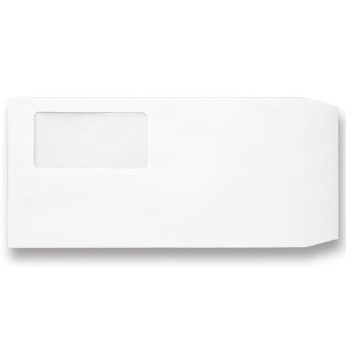 TANOSEE　窓付封筒　裏地紋なし　長３　テープのりなし　８０ｇ／ｍ2　ホワイト（窓：フィルム）　...
