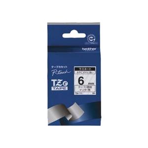 ブラザー　ピータッチ　ＴＺｅテープ　ラミネートテープ　６ｍｍ　透明／黒文字　ＴＺＥ−１１１　１個