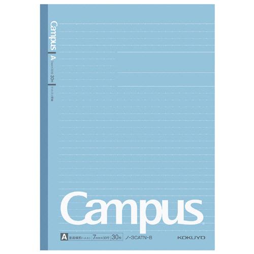 コクヨ　キャンパスノート（ドット入り罫線・カラー表紙）　セミＢ５　Ａ罫　３０枚　青　ノ−３ＣＡＴＮ−...
