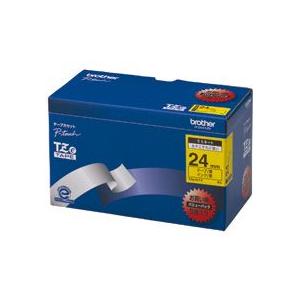 ブラザー　ピータッチ　ＴＺｅテープ　ラミネートテープ　２４ｍｍ　黄／黒文字　業務用パック　ＴＺＥ−６...