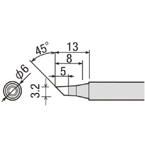 太洋電機産業　グット　替こて先３ＢＣ型ＰＸ２／ＰＸ３／ＳＶＳ用　ＰＸ−２ＲＴ−３ＢＣ　１個（直送）
