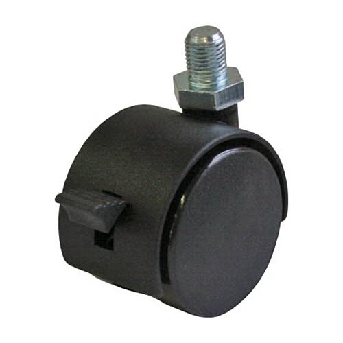 ユーエイキャスター　ユーエイ　双輪キャスターＳ付自在車　５０径ナイロン車Ｍ１２　Ｐ１.２５　ＰＴ−５...