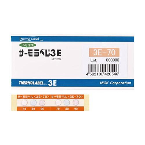 日油技研工業　ニチユ　サーモラベル３点表示屋外対応型　不可逆性　８０度　３Ｅ−８０　１箱（２０枚）（...