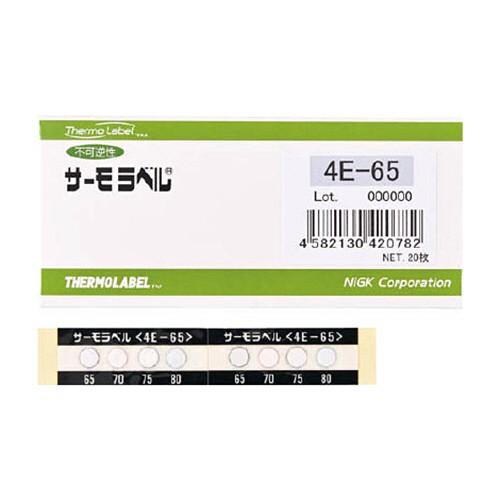 日油技研工業　ニチユ　サーモラベル４点表示屋外対応型　不可逆性　８０度　４Ｅ−８０　１箱（２０枚）（...
