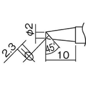 白光　こて先　２ＢＣ型（Ｚ）　Ｔ１２−ＢＣ２Ｚ　１本　（メーカー直送品）