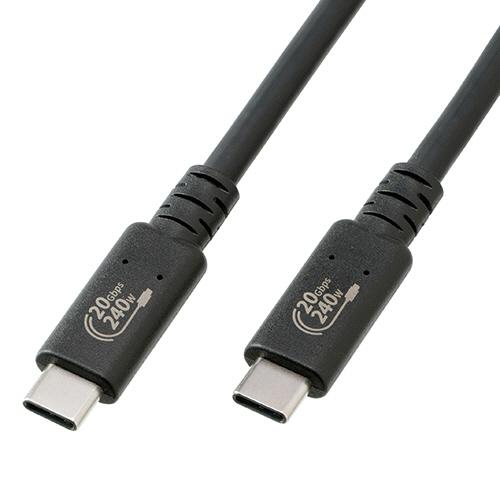ＴＡＮＯＳＥＥ　ＵＳＢ４準拠　Ｔｙｐｅ−ＣｔｏＣケーブル　４Ｋ／２４０Ｗ／２０Ｇｂｐｓ　１ｍ　１本