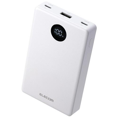 エレコム　半固体モバイルバッテリー（３５Ｗ）　１００００ｍＡｈ　ホワイト　ＤＥ−Ｃ８６−１００００Ｗ...