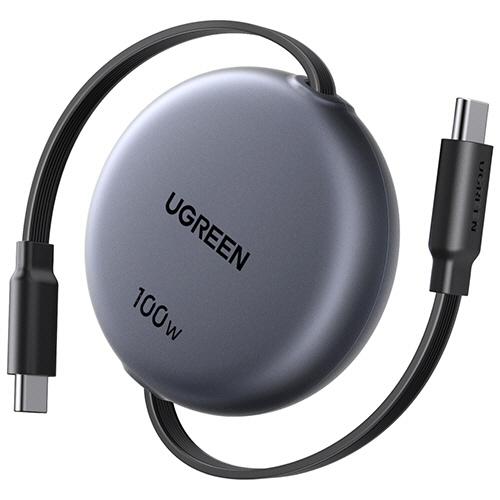 ユーグリーン　ＵＳＢ−Ｃ　ＰＤ対応　巻き取り式急速充電ケーブル（１００Ｗ）　６５９０５　１個　（お取...