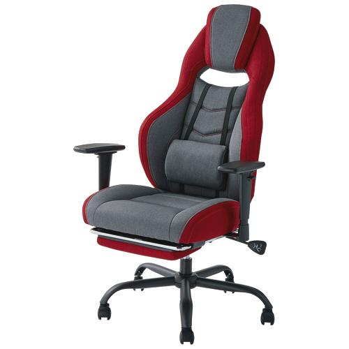 ＹＡＭＡＺＥＮ　フルリクライニングゲーミングチェア　肘可変　ファブリック　レッド／ダークグレー　ＨＧ...