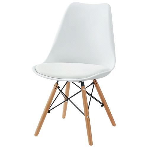 ホームスタイリング　シェルチェア　クッション付　ホワイト　ＳＨＥＬＬ−０１ＷＨ　１脚