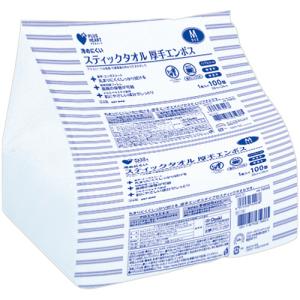 オオサキメディカル　プラススティックタオル　厚手エンボス　Ｍ　個包装　１パック（１００本）｜ぱーそなるたのめーる