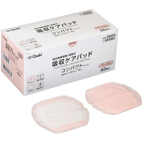 オオサキメディカル　吸収ケアパッド　コンパクトサイズ　ベージュ　１箱（６０枚）