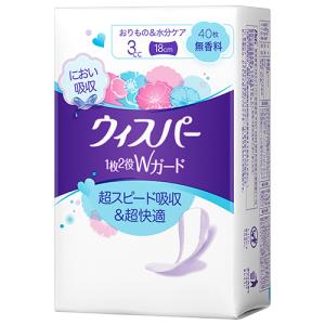 Ｐ＆Ｇ　ウィスパー１枚２役Ｗガード　無香料　３ｃｃ　１パック（４０枚） （お取寄せ品）｜tanomail