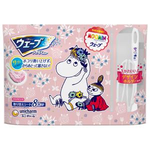 ユニ チャーム ウェーブ ハンディワイパー 取り替えシート ピンク8枚＋ホルダー付き ムーミン 1パック