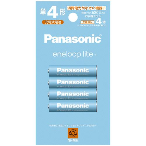 パナソニック　充電式ニッケル水素電池　ｅｎｅｌｏｏｐ　ｌｉｔｅ　お手軽モデル　単４形　ＢＫ−４ＬＣＤ...