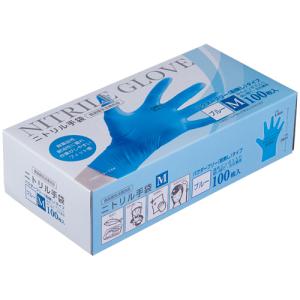 クラフトマン　ニトリル手袋　パウダーフリー　Ｍ　ブルー　ＮＧＨＫ−０２　１箱（１００枚）