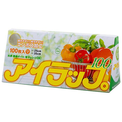 岩谷マテリアル　アイラップ１００　エンボス加工　マチ付き　約２５×３５ｃｍ　１箱（１００枚）