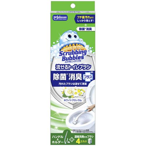 ジョンソン　スクラビングバブル　流せるトイレブラシ　除菌消臭プラス　ホワイトブロッサム　本体　ブラシ...