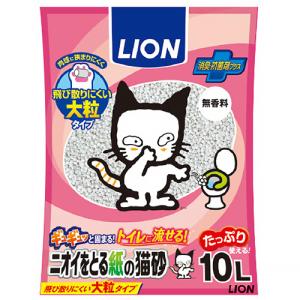 LION（ライオン） ライオンペット ニオイをとる紙の猫砂 10L 1ケース5