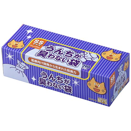 クリロン化成　うんちが臭わない袋　ＢＯＳ　ネコ用　箱型　ＳＳサイズ　１箱（２００枚）　（お取寄せ品）