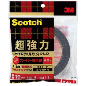 ３Ｍ　スコッチ　超強力両面テープ　プレミアゴールド　（スーパー多用途）　粗面用　１９ｍｍ×４ｍ　ＳＰＲ−１９Ｒ　１巻