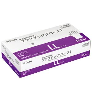 オオサキメディカル プラスチックグローブI M 1箱（100枚
