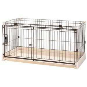 リッチェル 木製スライドペットサークル ワイド ダークブラウン ( 1台