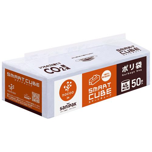 日本サニパック　ポリ袋　ｎｏｃｏｏ　ｉｎ　スマートキューブ　半透明　４５Ｌ　０．０１７ｍｍ　ＣＳＣ４...