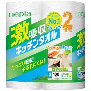 王子ネピア　ネピア　激吸収キッチンタオル　１００カット／ロール　１パック（２ロール）