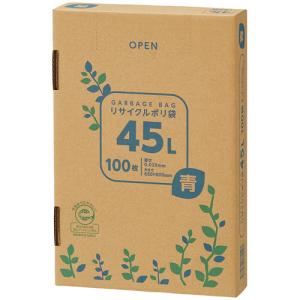 ＴＡＮＯＳＥＥ　リサイクルポリ袋　青　４５Ｌ　ＢＯＸタイプ　１箱（１００枚）｜tanomail